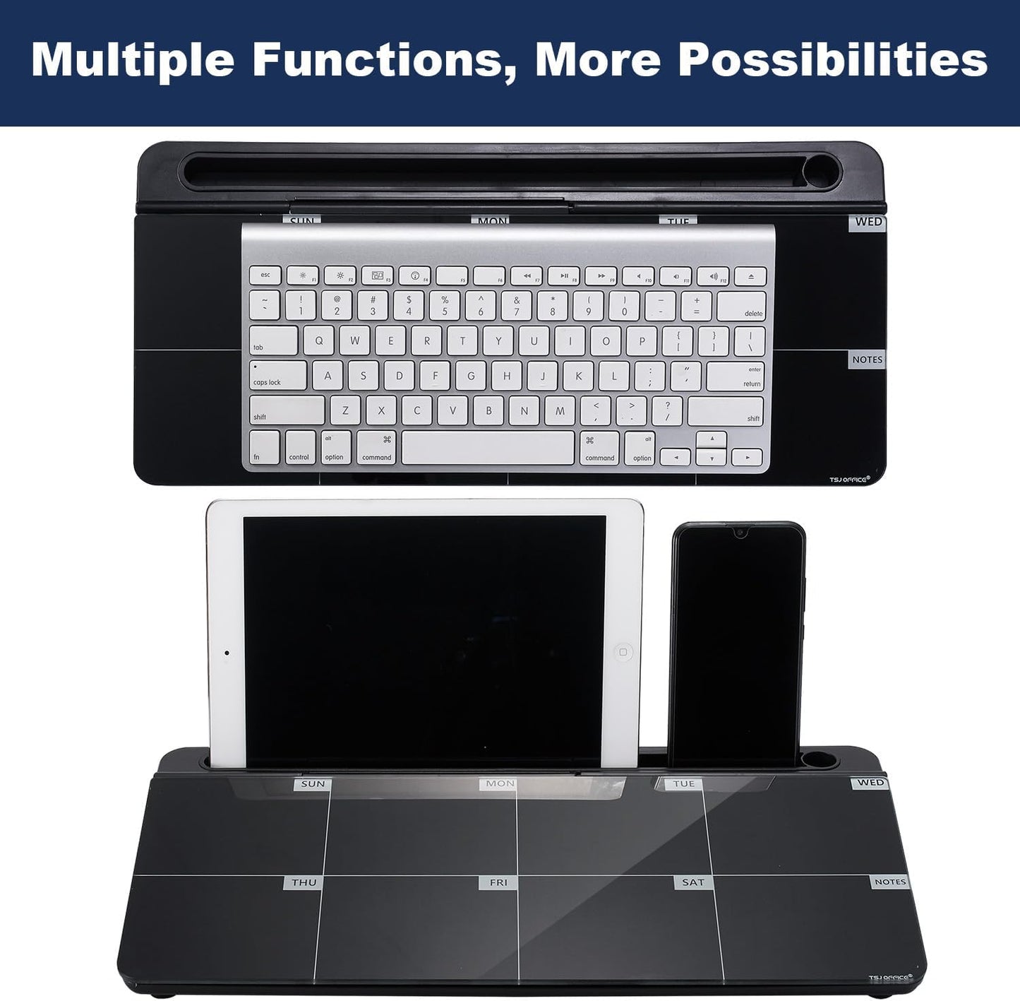 TSJ OFFICE Desktop Whiteboard Dry-Erase-Board - Computer Keyboard Stand White Board Surface Pad with Drawer, Desk Organizers with Accessories for Office, Home, School Supplies