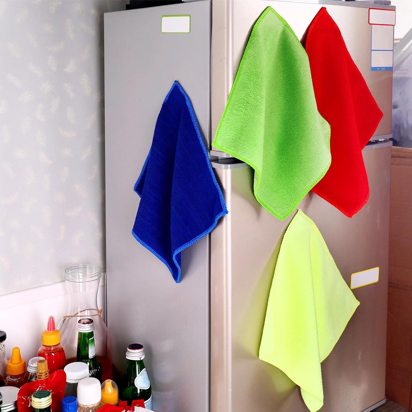 Zopeal 8 Packs Dry Erase Board Cleaning Cloth Microfiber Eraser Magnetic Whiteboard Eraser Washable for Whiteboard Dry Erase Cloth for Home and Office, 10'' x 9. 25''(Multi Colors)