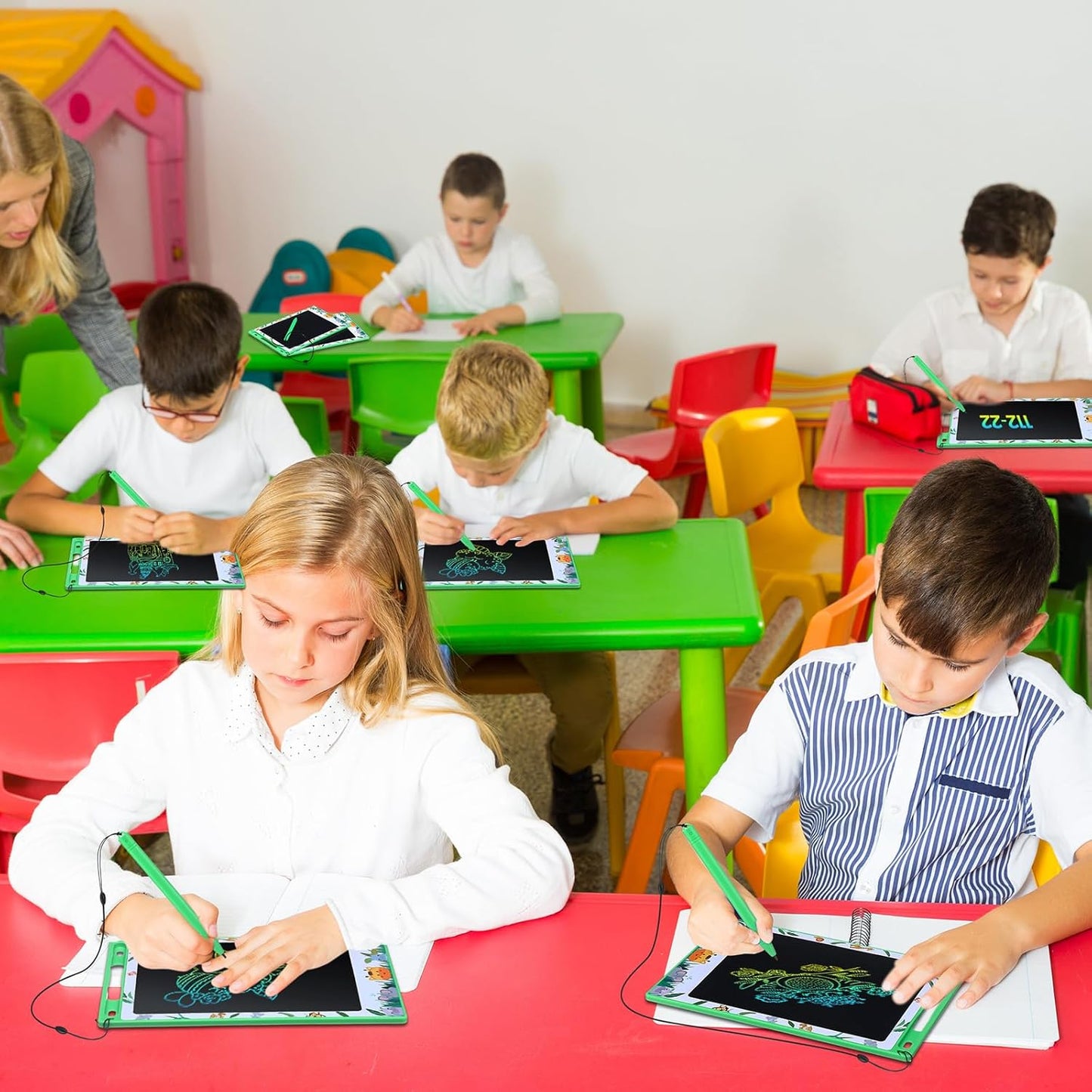 Zhehao 20 Pack LCD Writing Board for Adults, 8.5 Inches Doodle Jungle Animals Reusable Scribbler Board Screen Drawing Pad Erasable Painting Pads Educational Toy for Adults