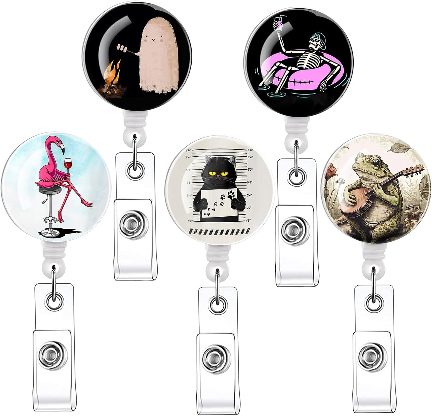 16pcs Badge Reels Retractable Badge Holders,Id Badge Holders Retractable with Clip,Cute Badge Reel for Men,Women,Girls 09
