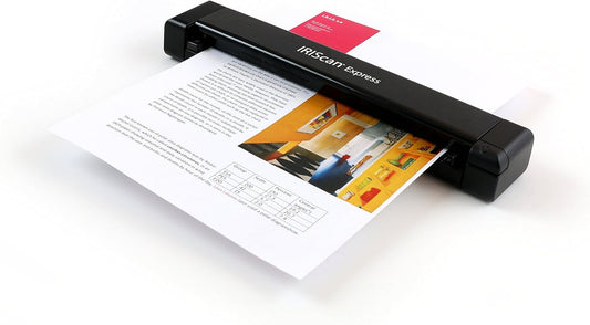 IRIScan Express v4 8PPM Portable Document Scanner - Simplex: Scan Directly to PDF, Word, Excel and Bus. Cards to Outlook. Receipt Scanner for Computers with USB Connectivity (Windows Only)