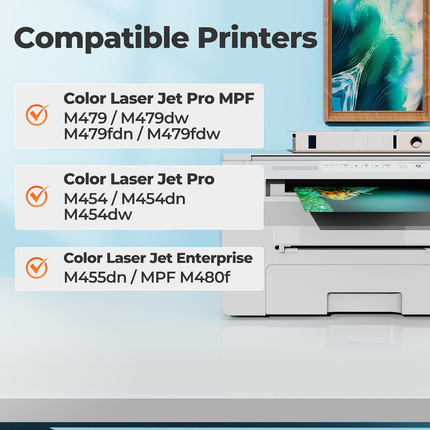 414A Toner MFP M479fdw (with Chip) Compatible for HP 414A Toner Cartridge 4 Pack High Yield 414X Work for Color Laser Jet Pro MFP M454dw M479fdw Toner MFP M480f M454dn M455dn M479dw M479fdn Printer