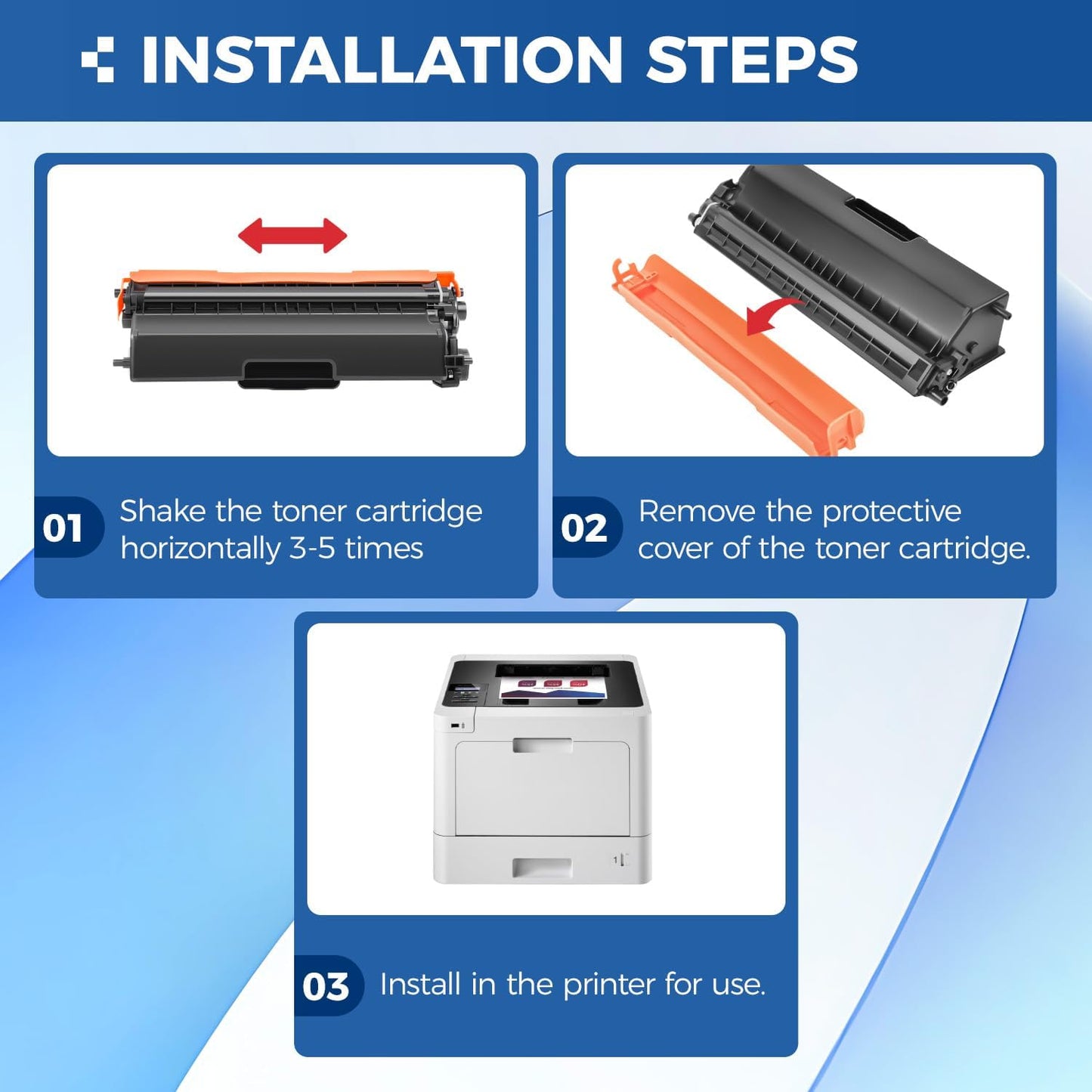 TN436 Toner Cartridge 4-Pack Replacement Compatible for Brother TN-436 TN433 TN431 MFC-L8900CDW MFC-L8690CDW HL-L8360CDW HL-L8260CDW MFC-L8610CDW MFC-L8905CDW MFC-L9570CDW HL-L8360CDWT Printer Set Ink