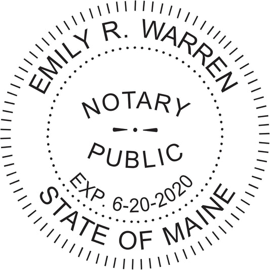 MaxMark Round Notary Pre-Inked Stamp for State of Maine