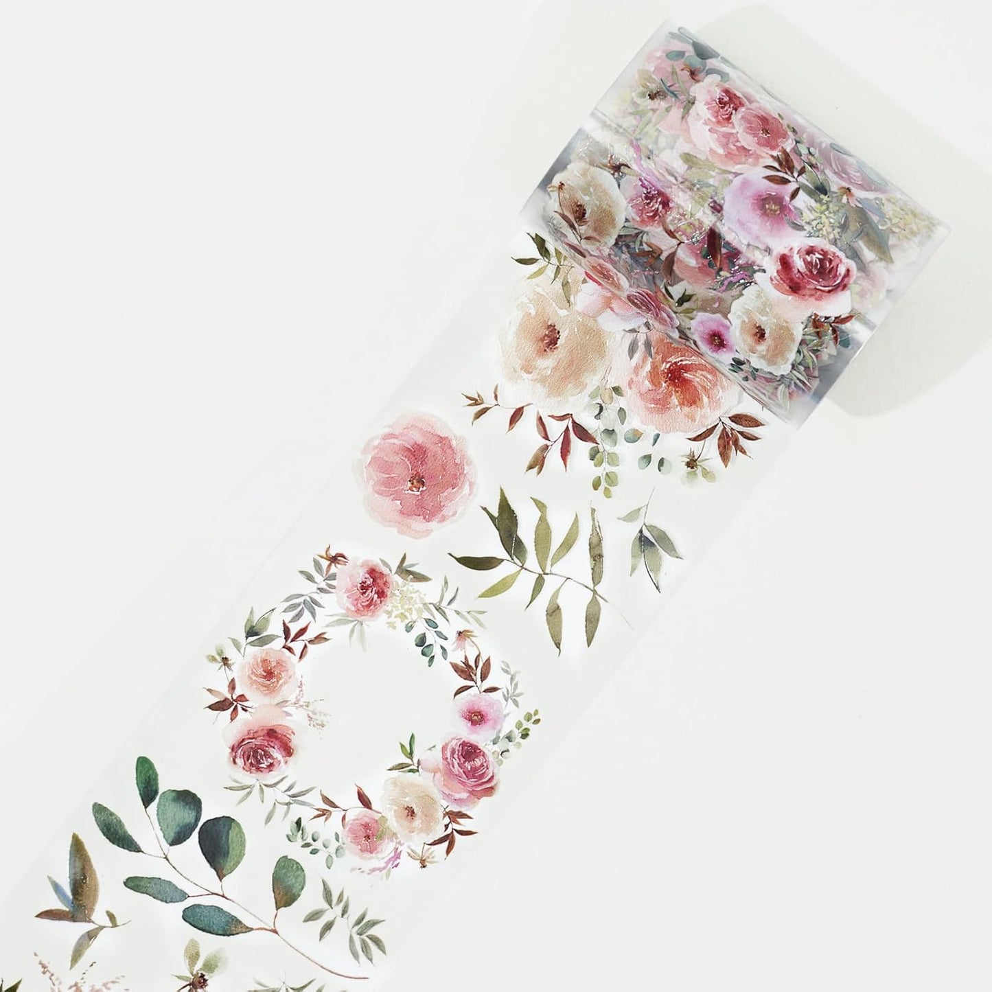 WT Fall Flowers Wide PET Tape, Single Roll, Original Designs, Floral Decorative Tape, Craft Clear Tape, Bujo Planner Supplies, Watercolor Flower Tape, DIY Transparent Tape