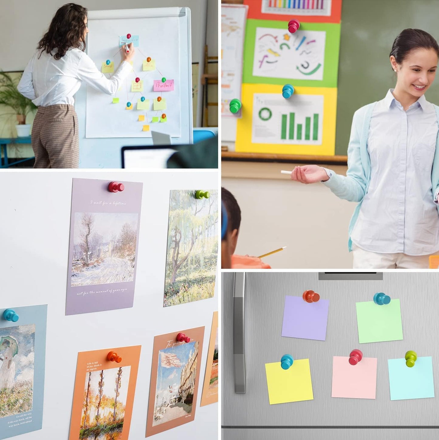 VNDUEEY 16Pcs Refrigerator Magnet Fridge Magnets, Whiteboard Magnets, Strong Metal Magnets for Kitchen, Office, School, Adults, Cruise Magnetic Decor (Multi Color)