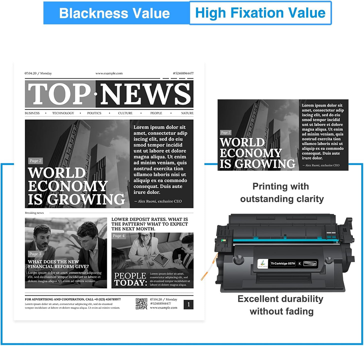 057H Toner Cartridges 4 Pack Compatible Replacement for Canon 057H 057 CRG-057H High Yield Toner for ImageCLASS MF445dw MF455dw LBP226dw MF448dw LBP227dw LBP228dw MF449dw MF445 Laser Printer Ink