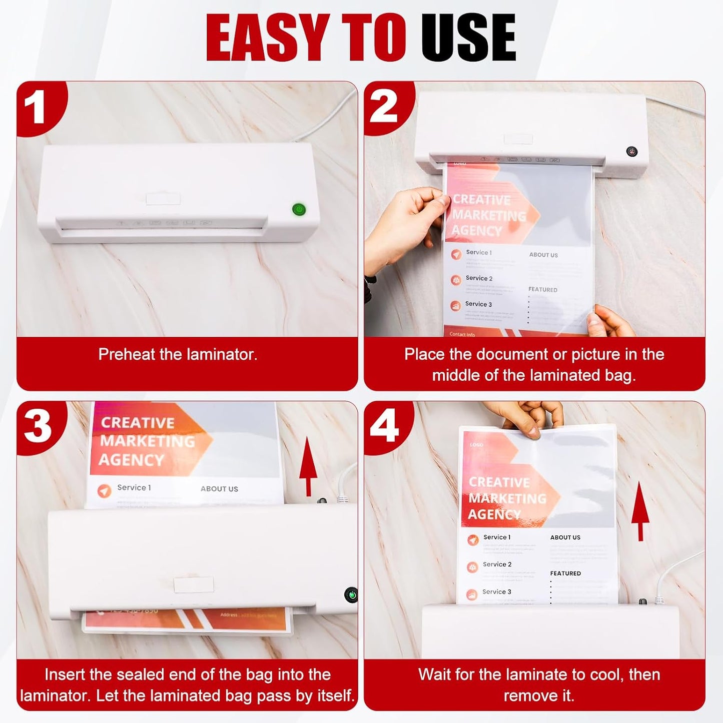 CAREGY Thermal Laminating Pouches,250 Pack Laminating Sheets, 5 Mil, 9 x 11.5 Inches Lamination Sheet Paper for Laminator, Round Corner Letter Size, Office and School Supplies