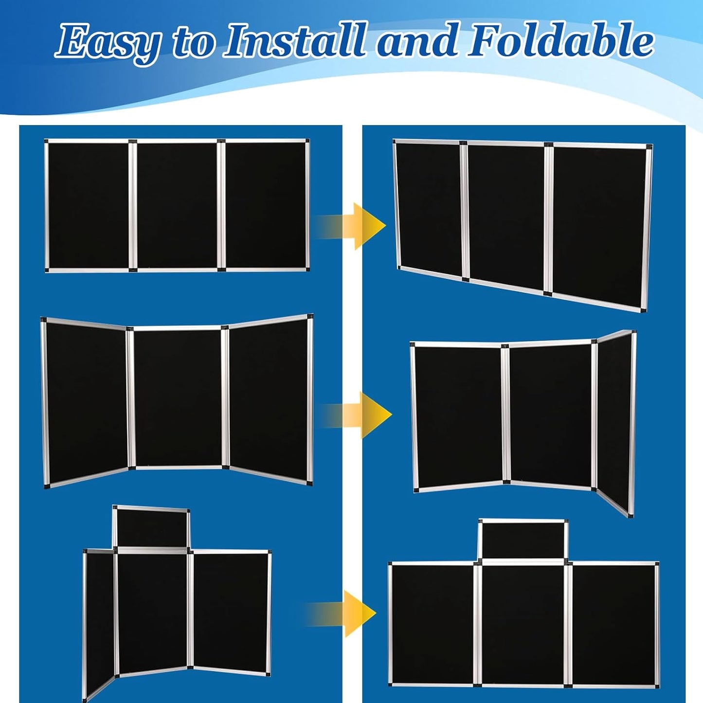 3+1 Panel Trade Show Presentation Board, 70.8“ x 35.4” Trade Show Presentation Board, Large Folding Desktop Display Board for Trade Shows, Conference Displays, Various Event Displays