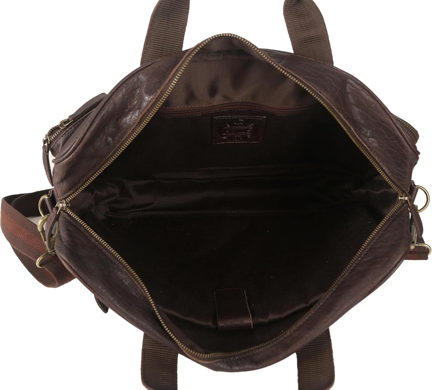 Leather briefcase 18 Inch Laptop Messenger Bags for Men and Women Best Office briefcase Satchel Bag (Brown)