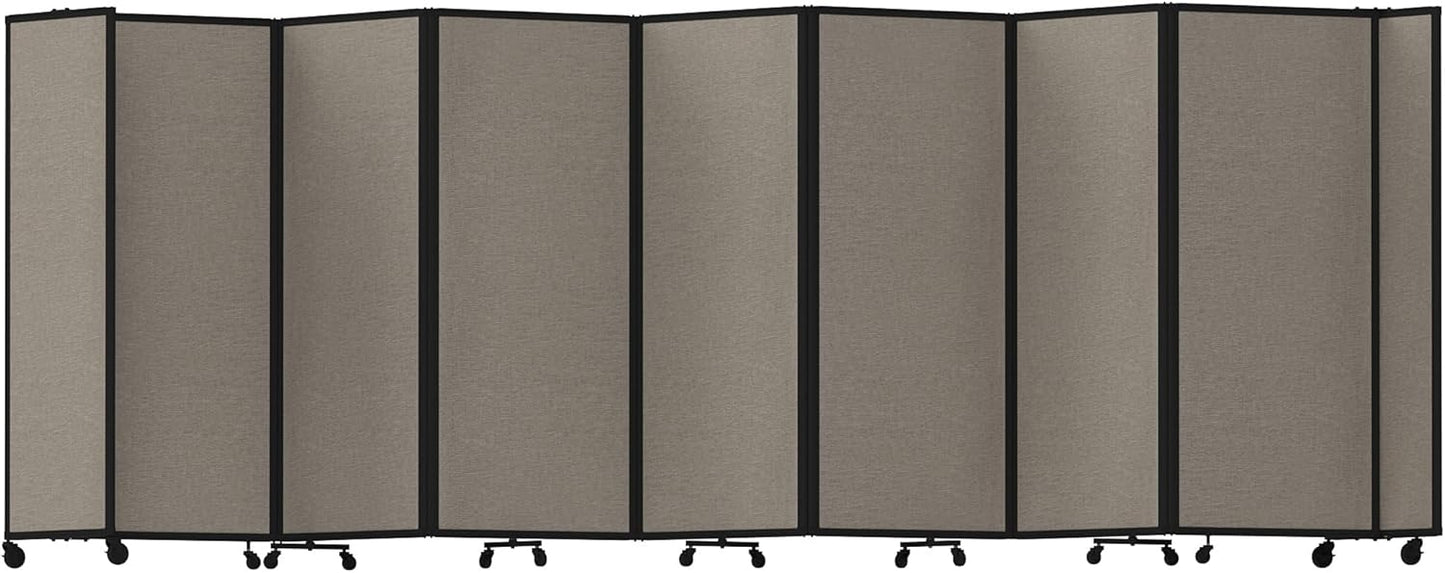 Versare Room Divider 360 Portable Wall Partition | Folding Panels | Large Freestanding Divider | Locking Wheels | Temporary Room Separator