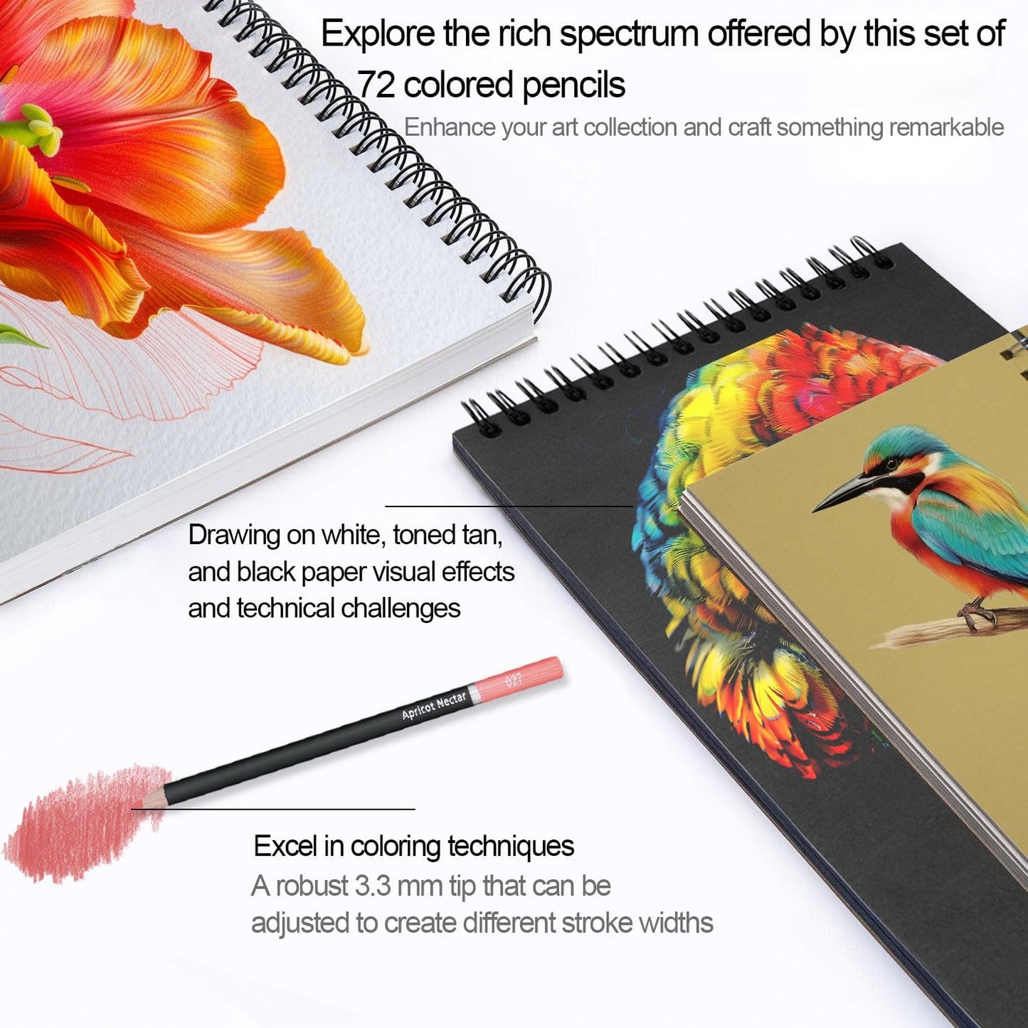 Colored Pencils for Adult Coloring Books, 72 Colors Drawing Pencils with Oil-Based Cores, Professional Art Supplies for Artists, Coloring Pencils for Adults, Color Pencils Set for Beginners and Teens.