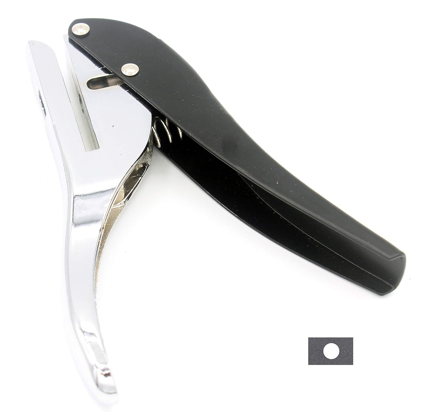 Metal Silver Hand-held 5/16 inch 8mm Round Heavy Duty Single Circle Hole Punch for ID Cards PVC Cards Badge Photos