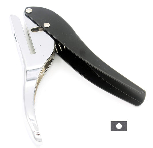 Metal Silver Hand-held 5/16 inch 8mm Round Heavy Duty Single Circle Hole Punch for ID Cards PVC Cards Badge Photos