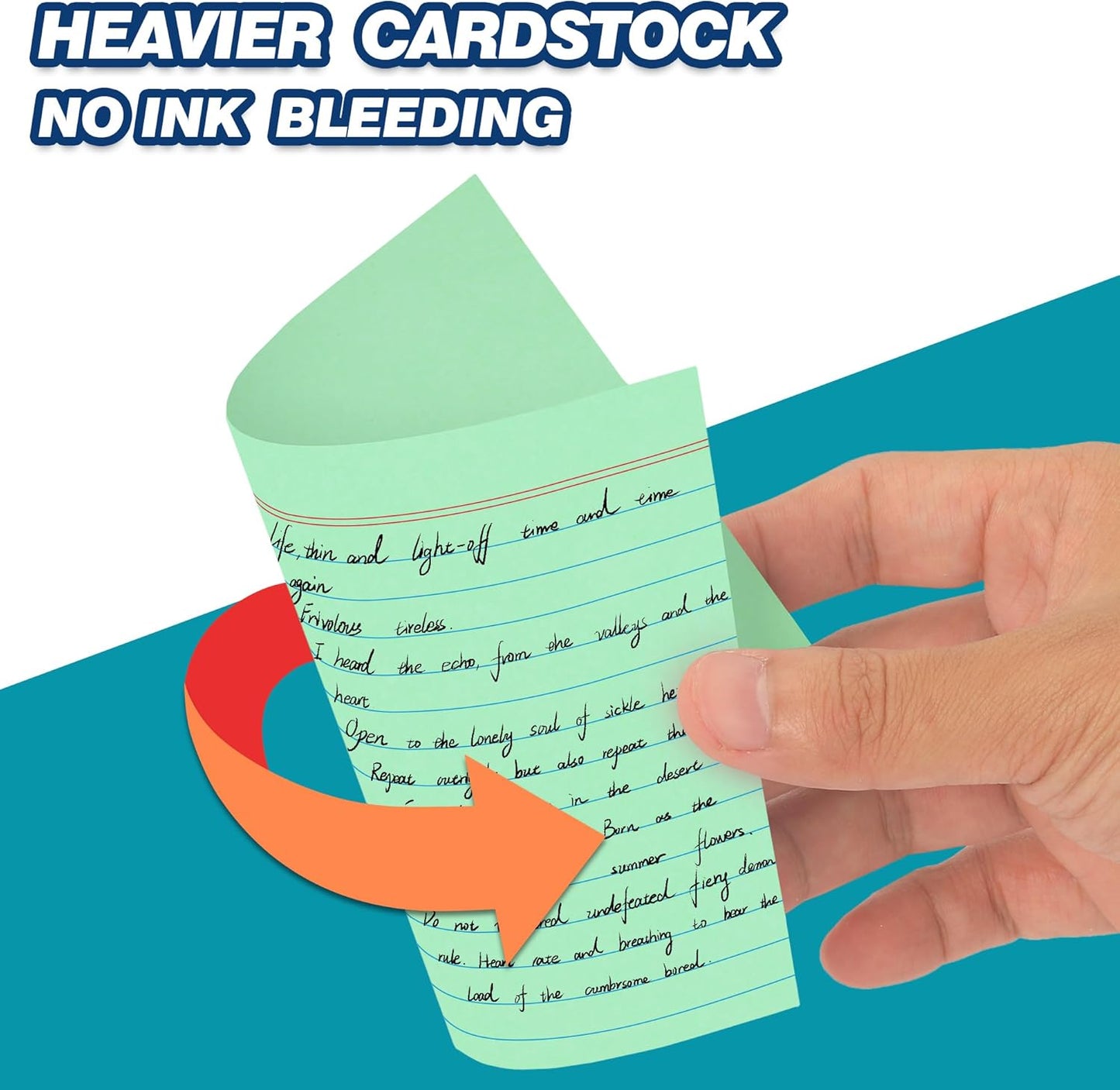 Chell Extra Heavyweight Index Cards 4x6 Inch, No Bleed-Through, 200 Count, Ruled Front and Blank Back, 80 lb. Cover Weight, Pastel Colors