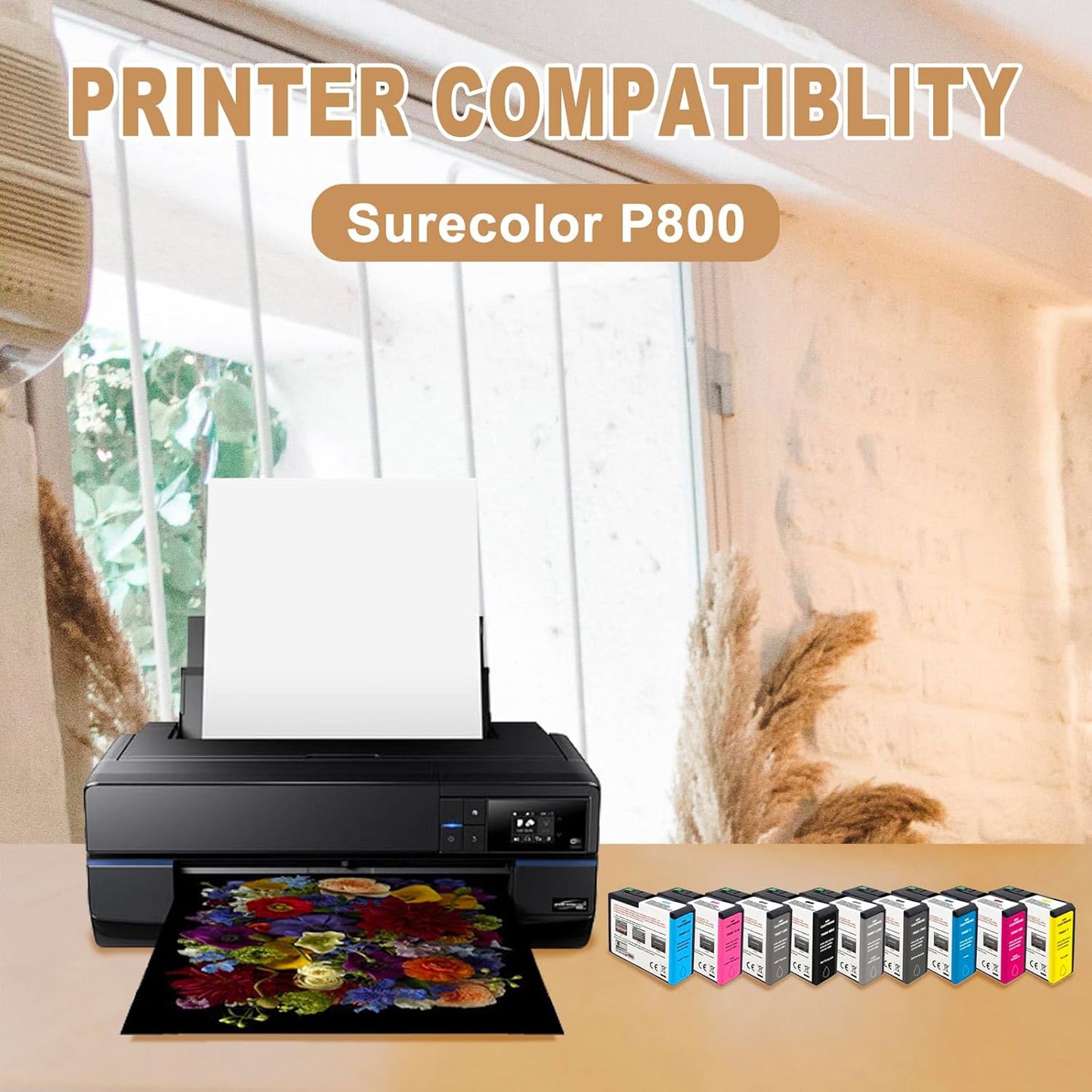 T850 Ink Cartridge Remanufactured T8506 T850600 Ink Cartridge Replacement for Surecolor P800 Printer(Light Magenta)