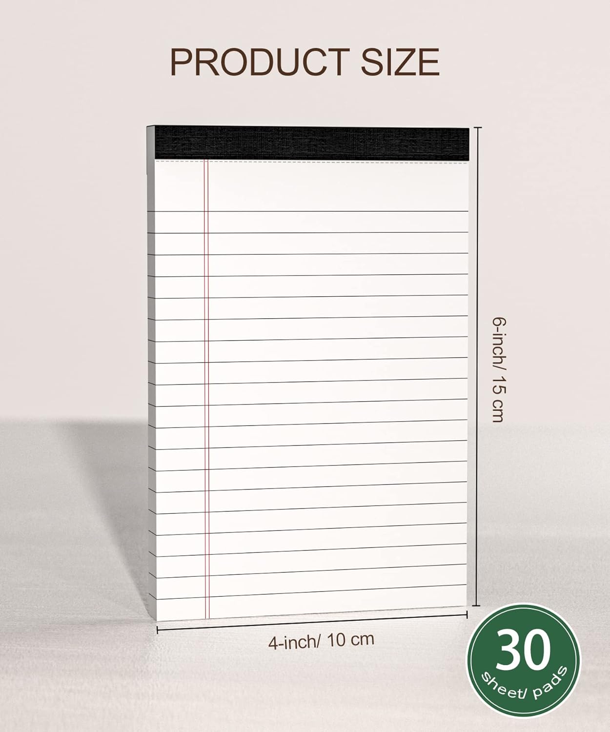 8 Pack Note Pads 4x6 Inch, White Mini Legal Pads, Small Writing Pads, Notepads of College Ruled Paper, Lined Paper Pads, Scratch Pads Mini Notepad for Grocery List, To-Do List, 30 Sheet/Notepad