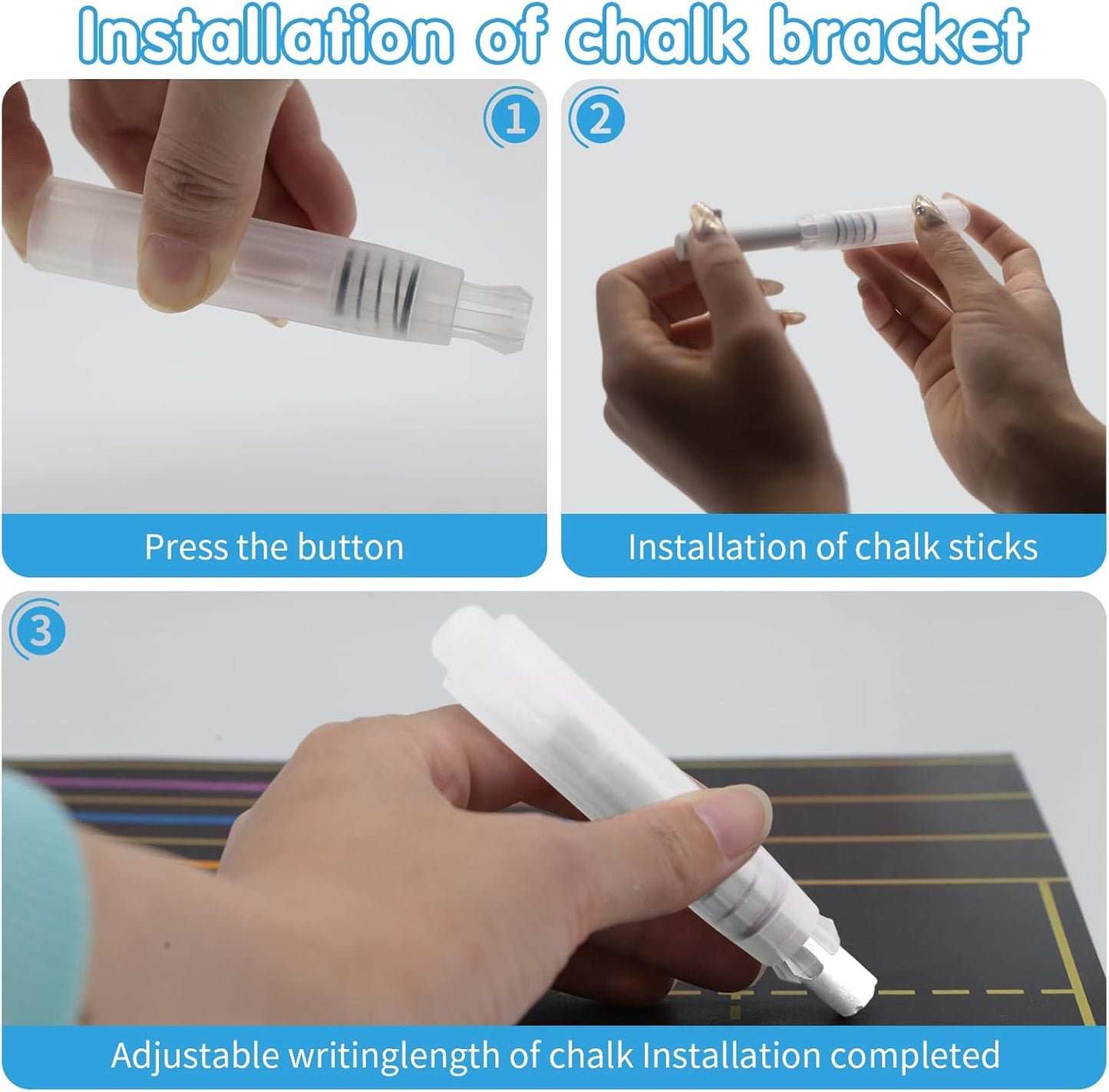 70PCS White Dustless Chalk with 6 Holders & Eraser – Non-Toxic Bulk Chalk Set for Blackboards, Perfect for School, Office, and Home Use.