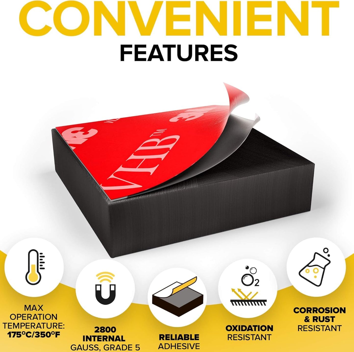 X-Bet Strong Magnets with Adhesive Backing - Heavy Duty Square Craft & Refrigerator Magnets, 1 inch 24pcs