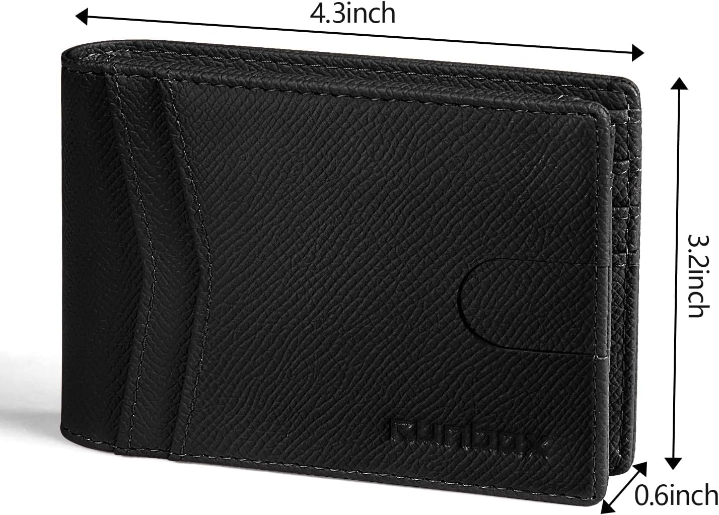 RUNBOX Wallet for Men Slim Rfid Leather 2 ID Window With Gift Box