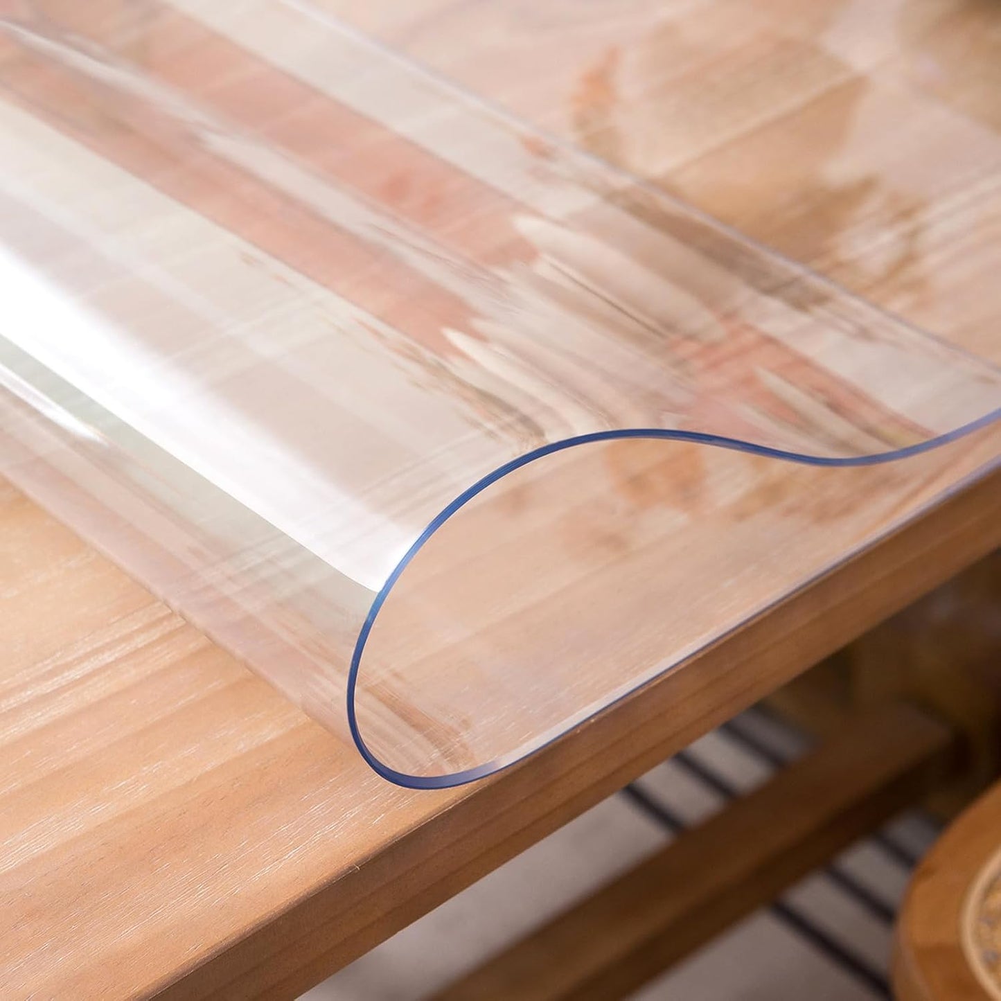 Clear Table Cover Protector 34 x 84 Inch, 2mm Thick Table Protector for Dining Room Table, Clear Plastic Table Cover, Pad Mat for Kitchen, Writing Desk Pad for Desktop