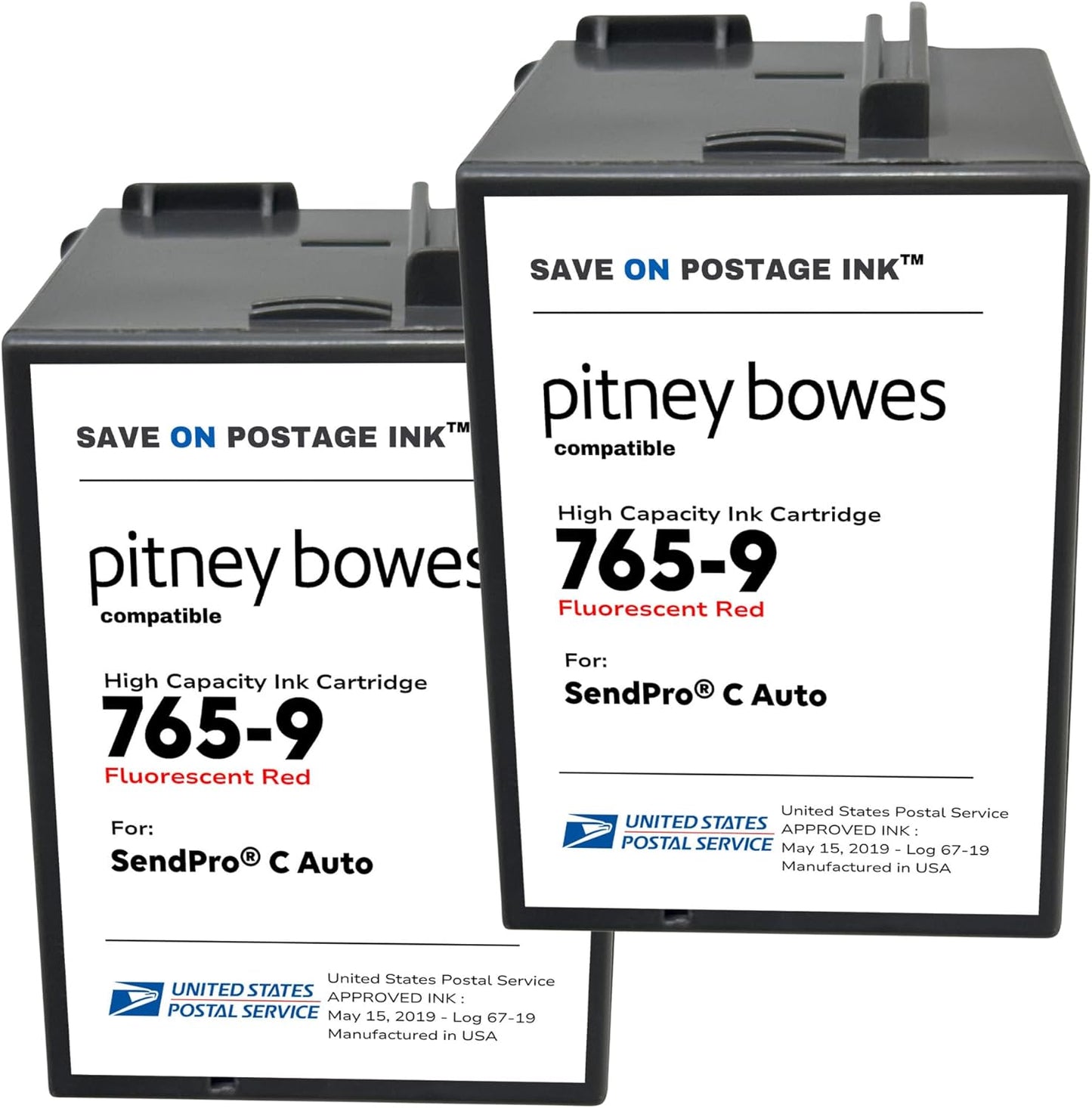 Save On Postage Ink 765-9 Compatible PB 765-9 SendPro MailStation Postage Meter Ink - Compatible PB Postage Meter Ink Cartridge for DM 300c, 400c, 450c and 475c | 2 Pack