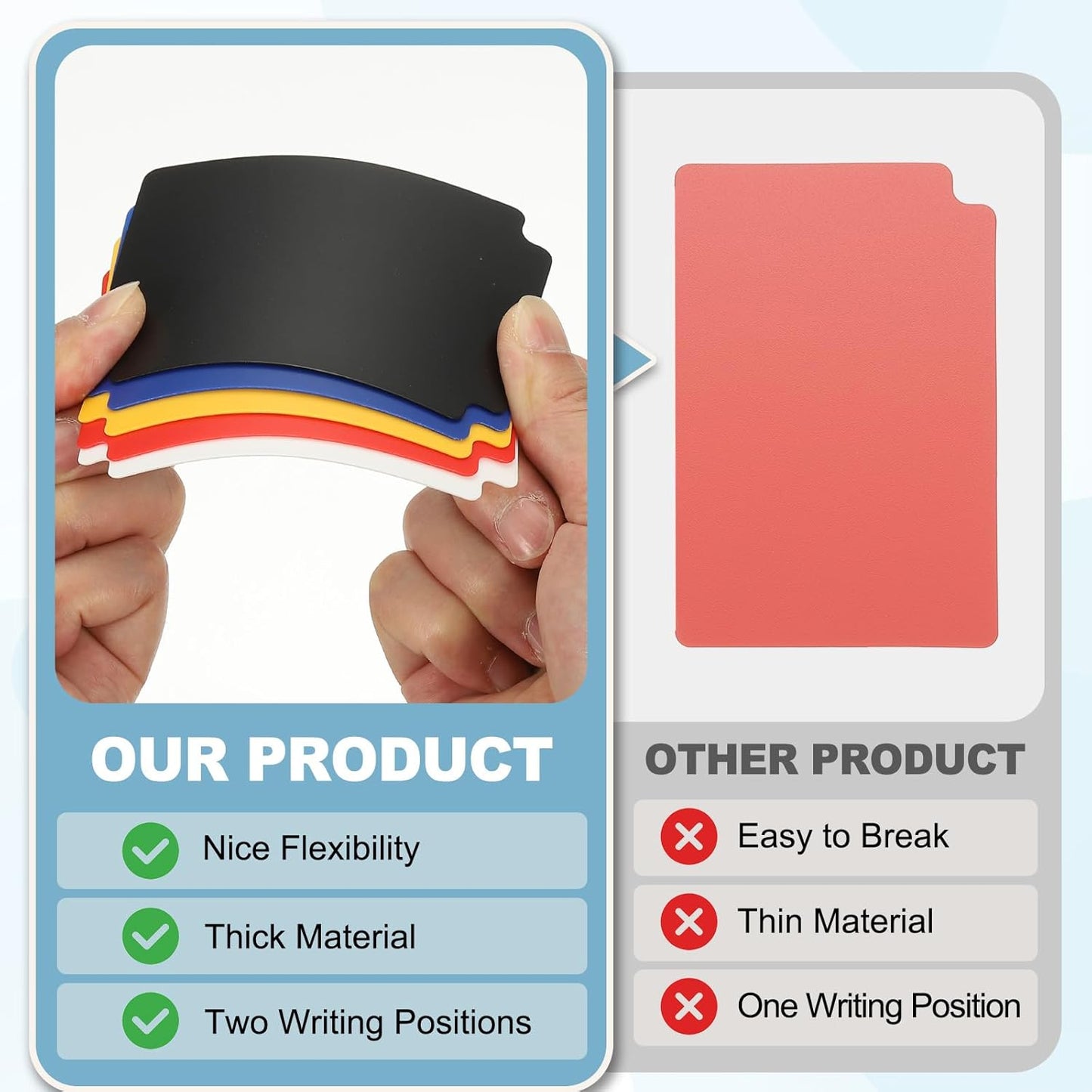 PATIKIL Trading Card Dividers, 50 Pcs Index Card Football Card Sorter Storage Boxes Organizer Tray Accessories for Sports Game Baseball Card, 10 Colors