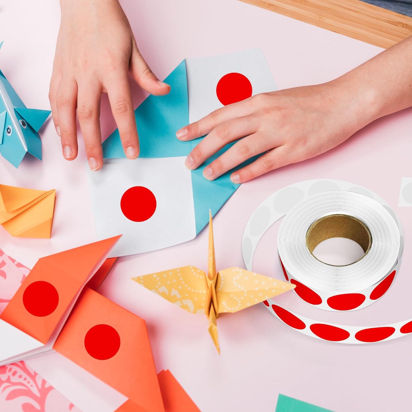 1 Inch Round Color Coding Labels, 1000 Dots Per Roll Red Color Coded Dot Stickers, Round Color Dot Labels for Organizing, Filing, and Storage