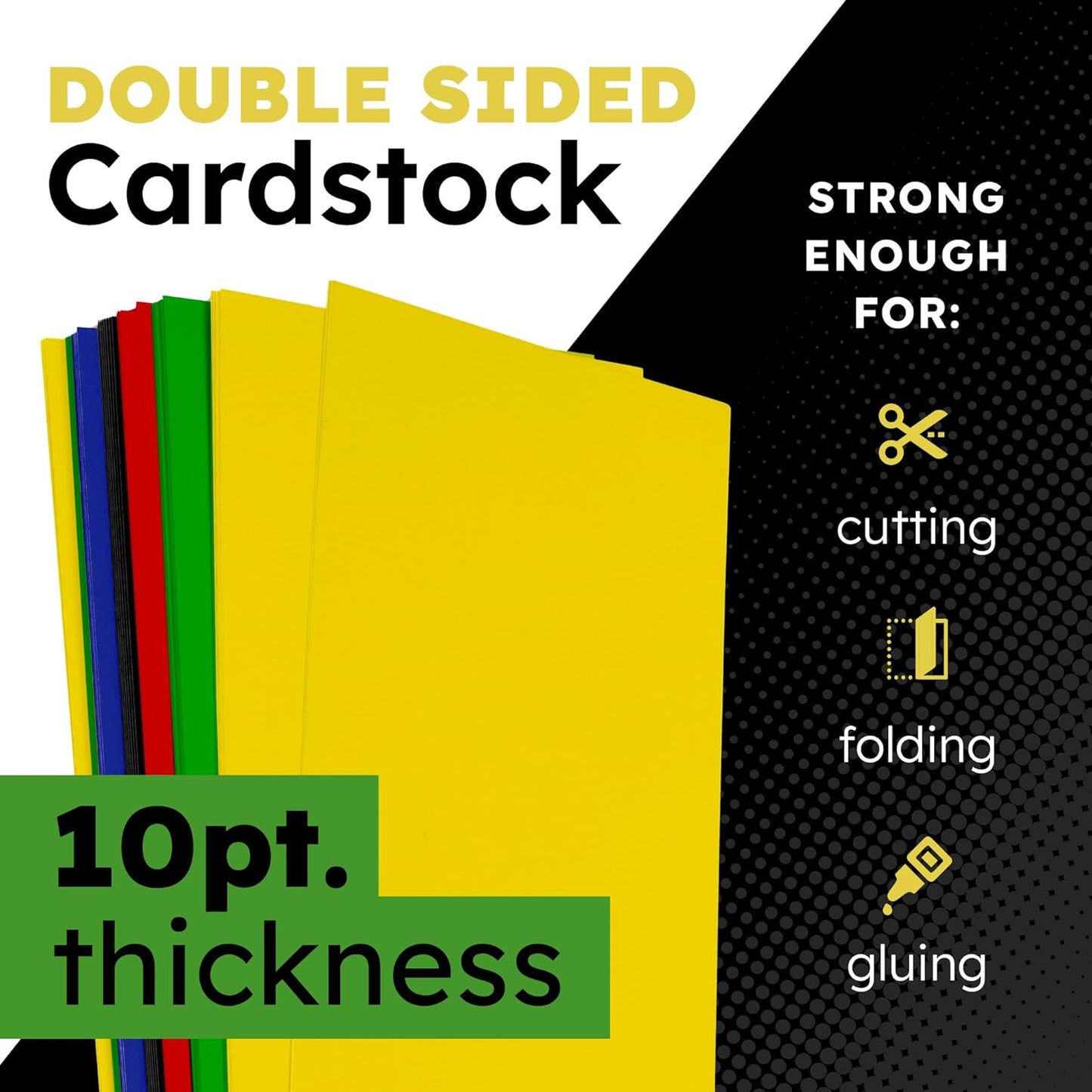 Hygloss Small Colored Poster Board 4x11 - 100 Assorted Standard Color Poster Boards Bulk Pack - Red, Yellow, Green, Blue, Black - 10 Pt. Thickness Poster Board Paper - Posterboard Multipack 4" x 11"