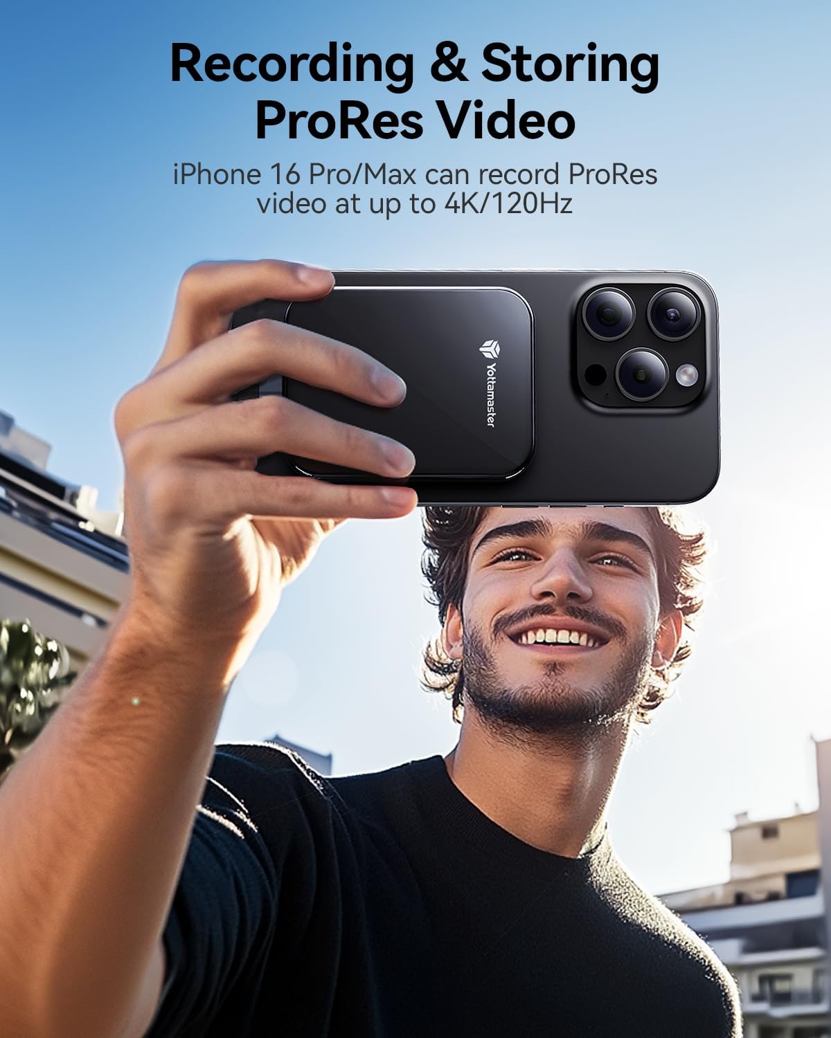 Yottamaster 2TB Magnetic External SSD, Up to 2000MB/s USB 3.2 Gen 2x2 Portable Solid State Drive, Supports 4K ProRes HDR Compatible with iPhone 16/15 Pro Max, Smartphone, Tablet, Laptop - PF20