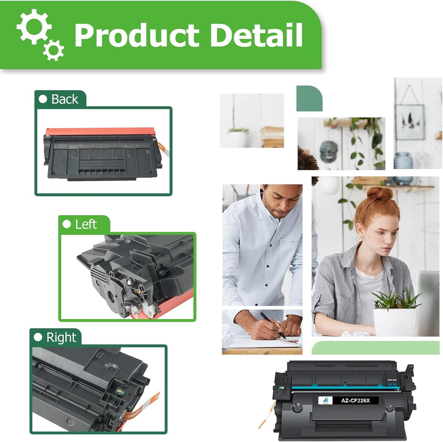 Aztech 26X CF226X Toner Cartridge 2 Pack High Yield Compatible Replacement for HP 26X CF226X 26A CF226A Pro M402dn M402n M402dw Pro MFP M426fdw M426fdn M426dw CF226XC Printer Ink (Black 2-Pack)