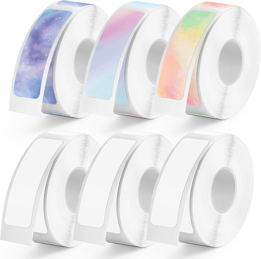 960 Pcs MIARALA Nebula/Galaxy Series D30 Label Tape, Label Maker Tape-12mm×40mm(0.47"x1.57") Sticker Thermal Paper Self-Adhesive Label Tape for D30 Printer 6 Rolls