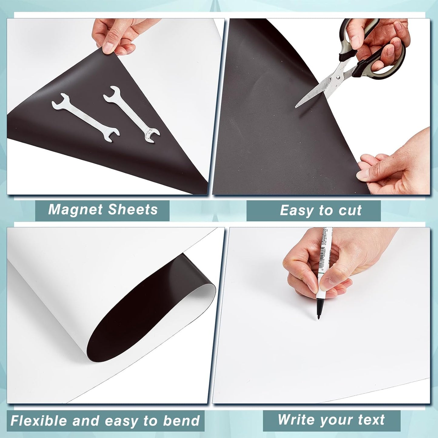 Amylove Blank White Surface Magnet Sheets 24 Inch x 40 Feet, 25 Mil Magnetic Roll Printable Flexible Vinyl Blank Magnetic Sign Sheet Safe for Vehicles DIY Craft Project