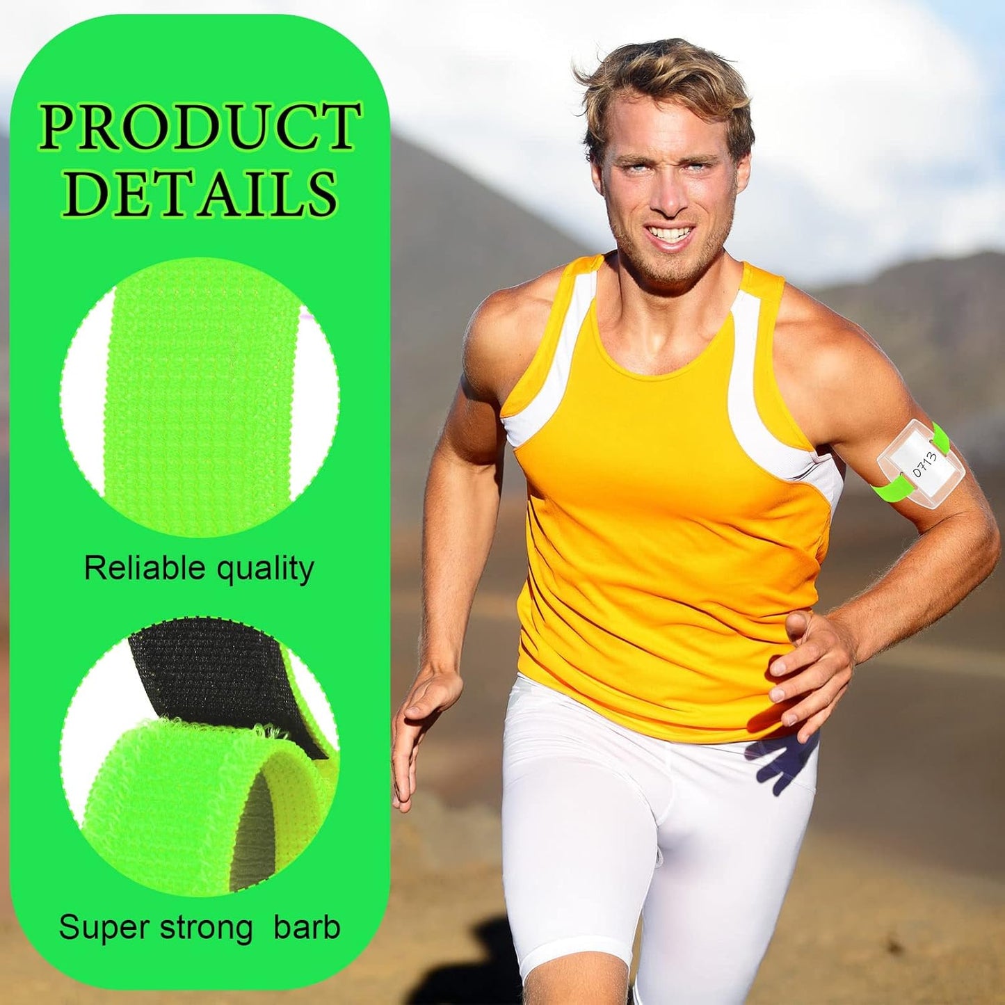 Meanplan 50 Pcs Arm Badge Holder Armband ID Badge Holder Bulk Visibility PVC with Adjustable Belt Elastic Armband Clear Name Tag for Work Pass, Postcards, Universal Size(Green)