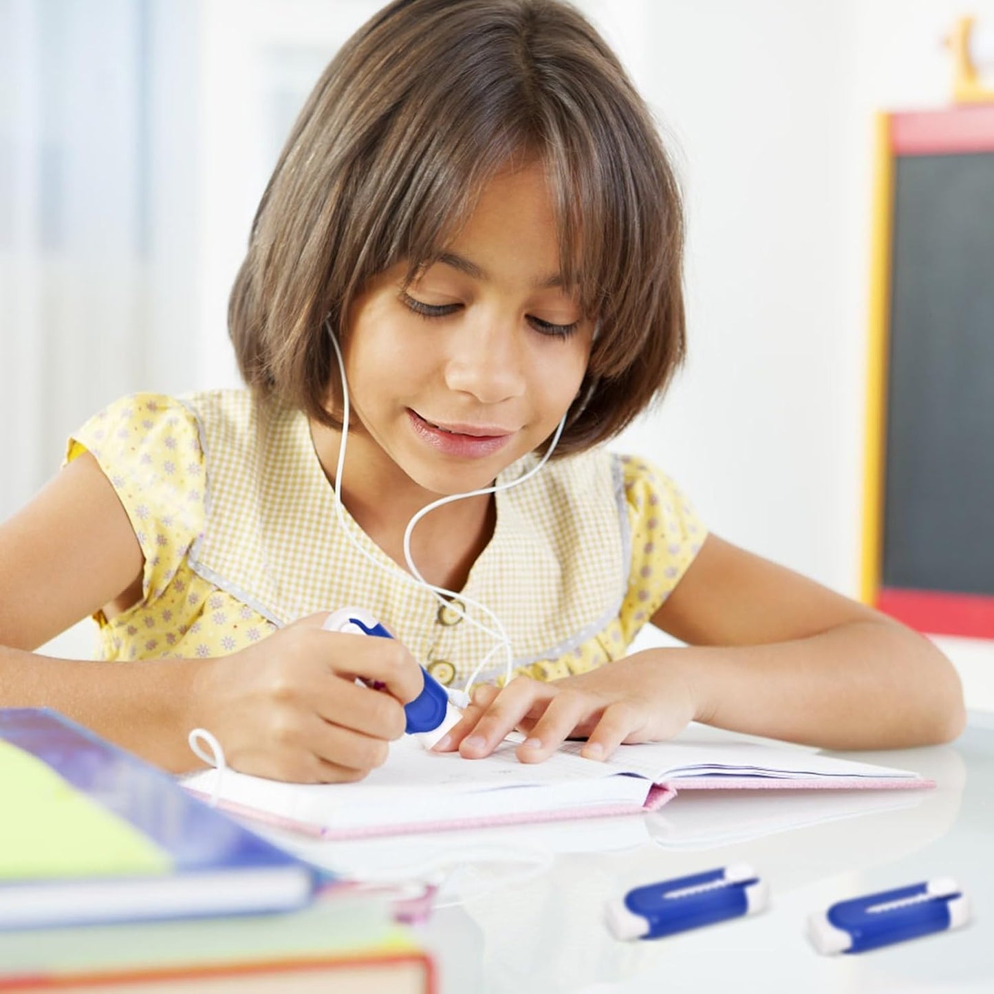 Pencil Erasers, Retractable Erasers for Pencils - Blue White, Pack of 5