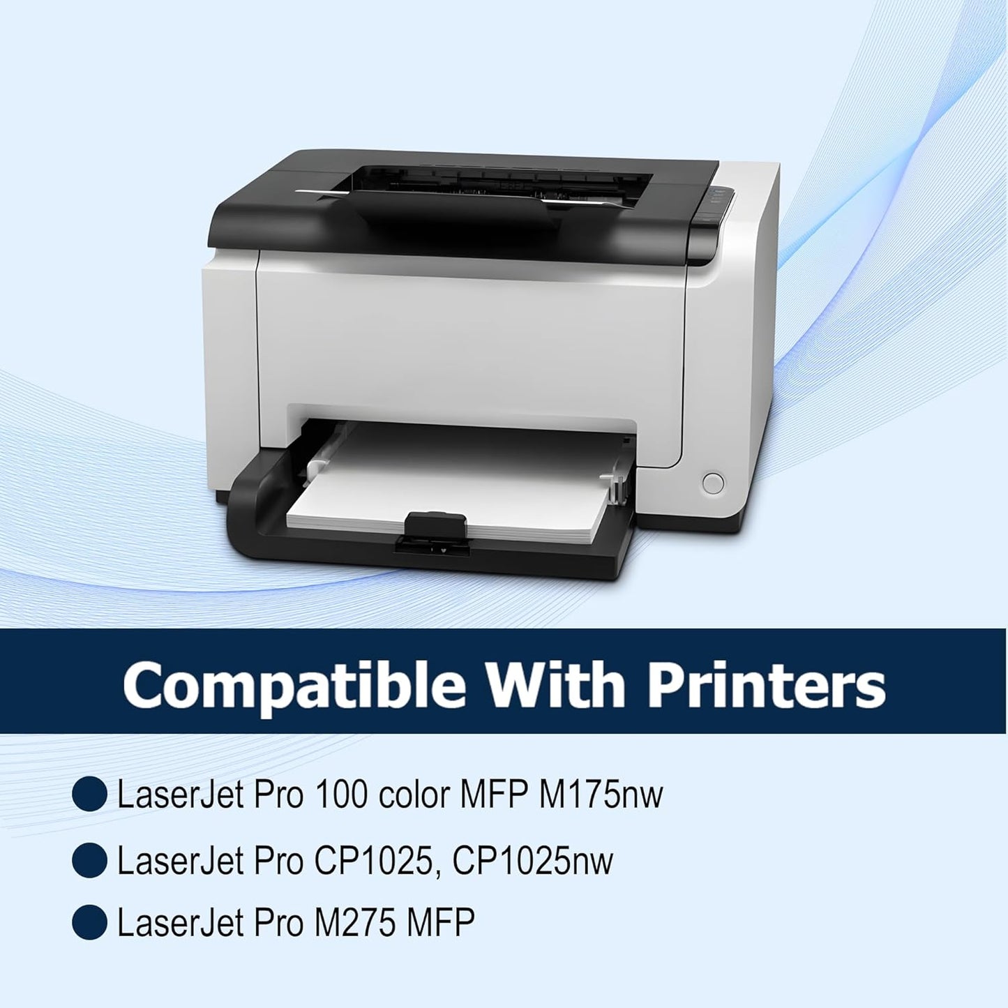 OFFICE-COLOR Replacement for HP 126A Toner Cartridges Set Works with HP Laserjet Pro 100 Color MFP M175nw,CP1025nw,cp1025,M275 Printer Toner (Black,Cyan,Magenta,Yellow 4-Pack )