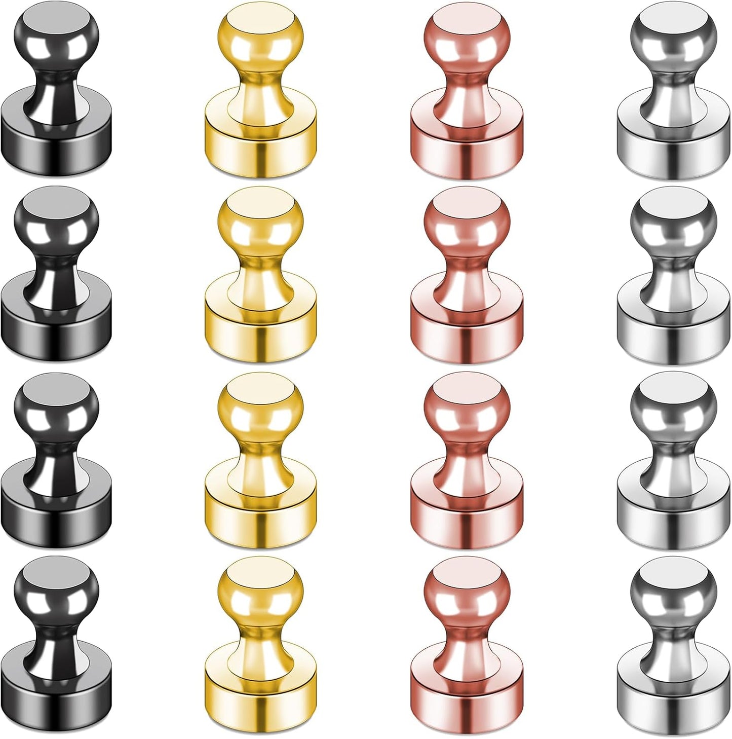 LOVIMAG Small Magnets for Cruise Ship Essentials, Cruise Magnets for Door Decoration, 4 Assorted Color Push Pins Neodymium Magnets for Cruise Cabins, Kitchen, Locker or Office Accessories-16 Pcs