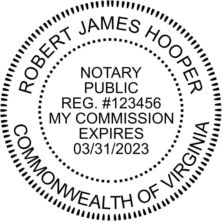 Virginia Round Notary Stamp | Official State Notary Stamp | Official Seals | Meets State Specifications (Virginia, Round Stamp)