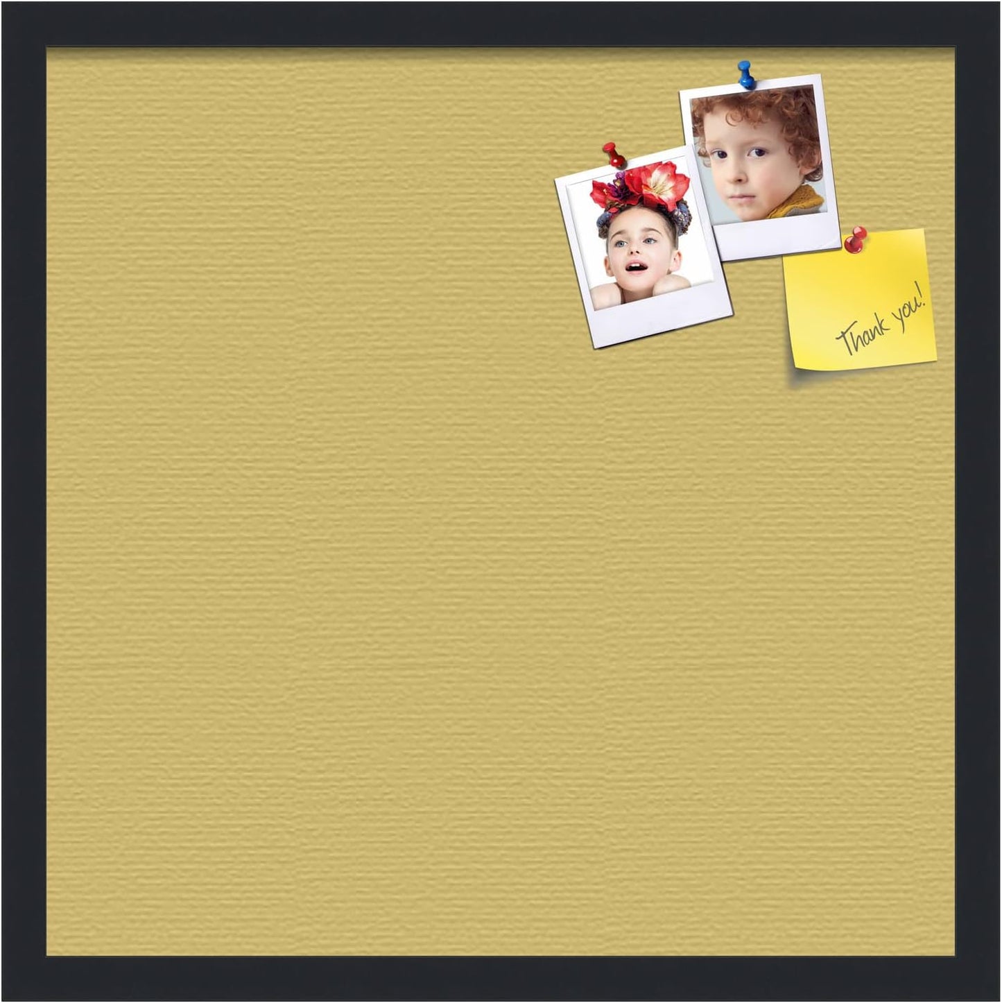 PinPix 20x20 Inch Cork Bulletin Board. This Decorative Framed Pin Board Comes with Honey Pastel Design and a Satin Black Frame. Ideal for Home Office Decor or Message Board (PinPix-1810)
