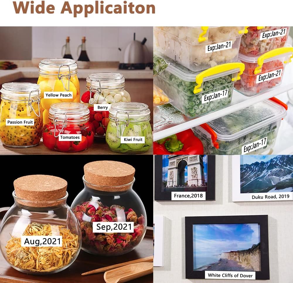 Hehua 9mm 0.35 Extra Strength Adhesive Laminated White Tape Compatible for Brother TZe-S221 TZeS221 TZ-S221 TZS221 for Ptouch PT D210 D200 H110 H100, 3/8'' x 26.2ft Black on White, 4 Pack