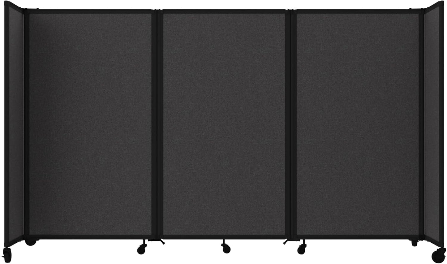 Versare Room Divider 360 Portable Wall Partition | Folding Panels | Large Freestanding Divider | Locking Wheels | Temporary Room Separator
