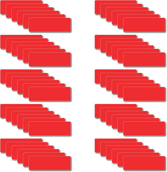 Magnetic Dry Erase Magnets Labels 3x1 inches, Reusable Name Tags, Organizing Schedules in Office/Classroom. Work on Fridge/White Board (Red 60Pcs)