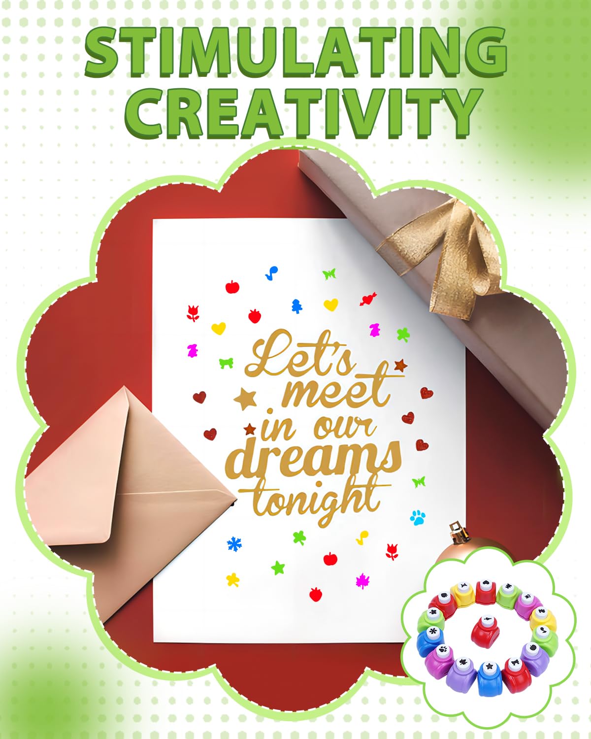 UCEC 15PCS Craft Shape Hole Punch Shapes, Kids Paper Punches for Crafting Nail Art Thanksgiving Christmas Scrapbooking, Mini Hole Puncher Maple Leaf Heart Star Snowflake Strawberry Paw Print Shape