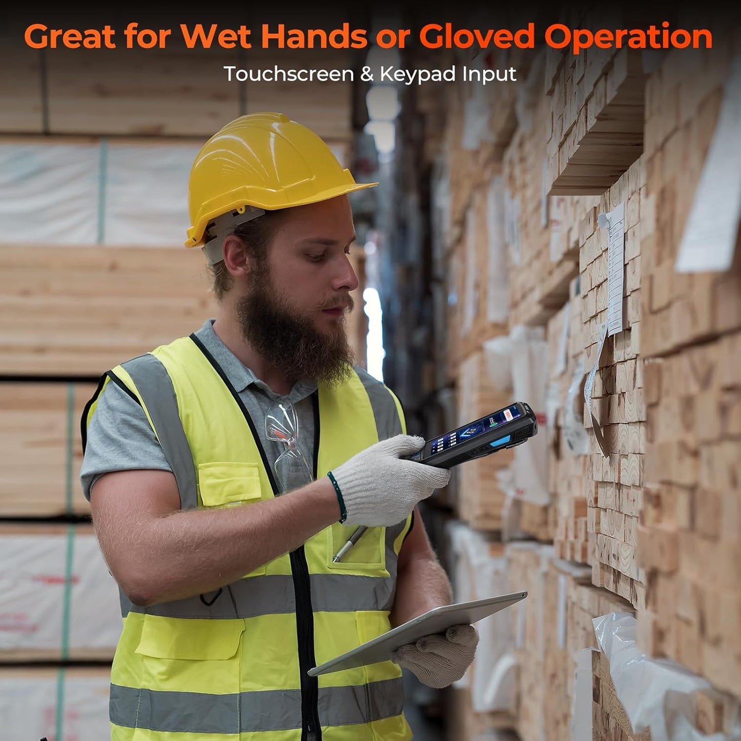 MUNBYN Android 13 Handheld Scanner, Android Barcode Scanner, 4GB+64GB, Equip with N6703 1D & 2D QR Bar Code Scan Engine, IP66 for Warehouse & Logistics, 035Pro