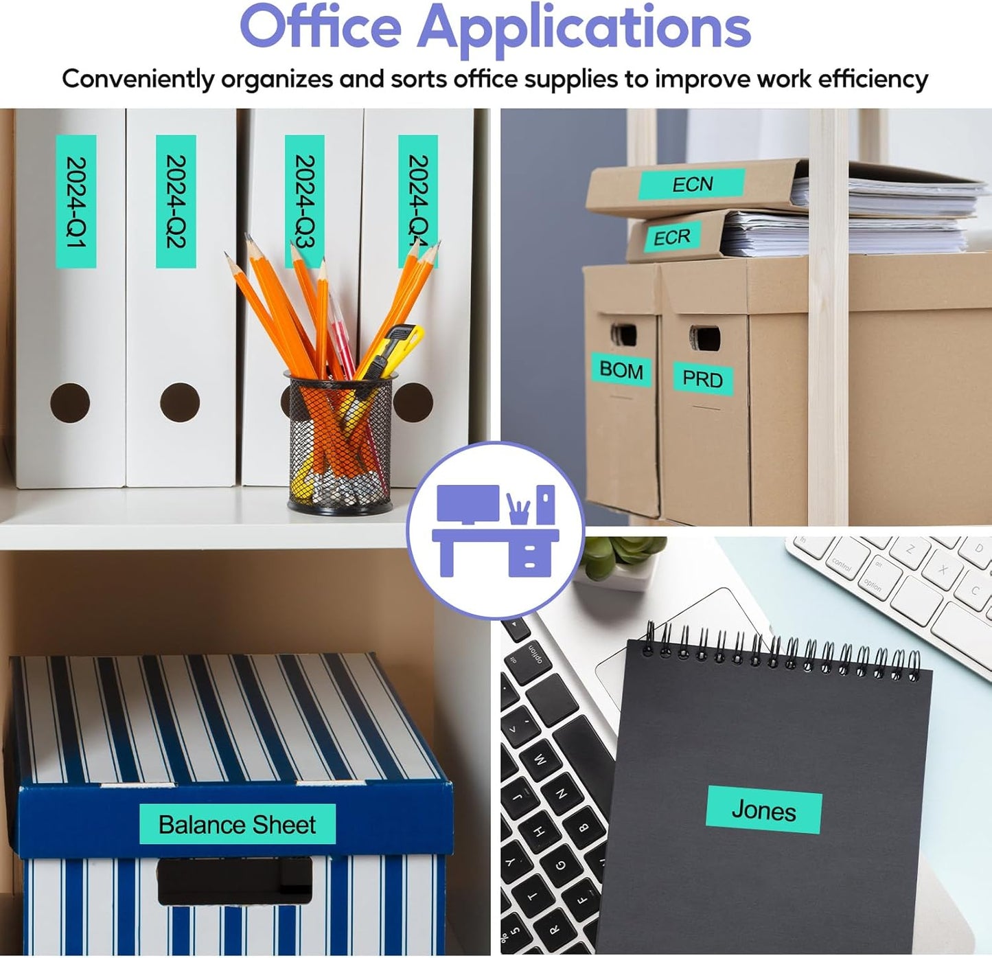 NineLeaf 4 Pack Compatible for Brother P-Touch M Label Tape MK721 M-K721 M721 Black on Green 3/8" (9mm) x 26.2ft (8m) Labeling Refill Cartridge Work in PT-45M PT-65 PT-70 PT-80 PT-M95 Label Maker
