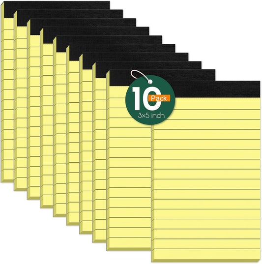 10 Pack Note Pads 3 x 5 Notepads, Small Notepad Pocket Size Notebook Scratch Paper Pads Narrow Ruled, 3x5'' Memo Pad Note Pads of Lined Paper Notepad To-Do Small Writing Pad for Lists Work Home Office