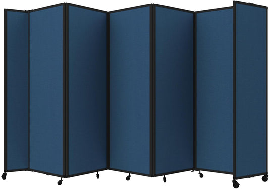 Versare Room Divider 360 Portable Wall Partition | Folding Panels | Large Freestanding Divider | Locking Wheels | Temporary Room Separator