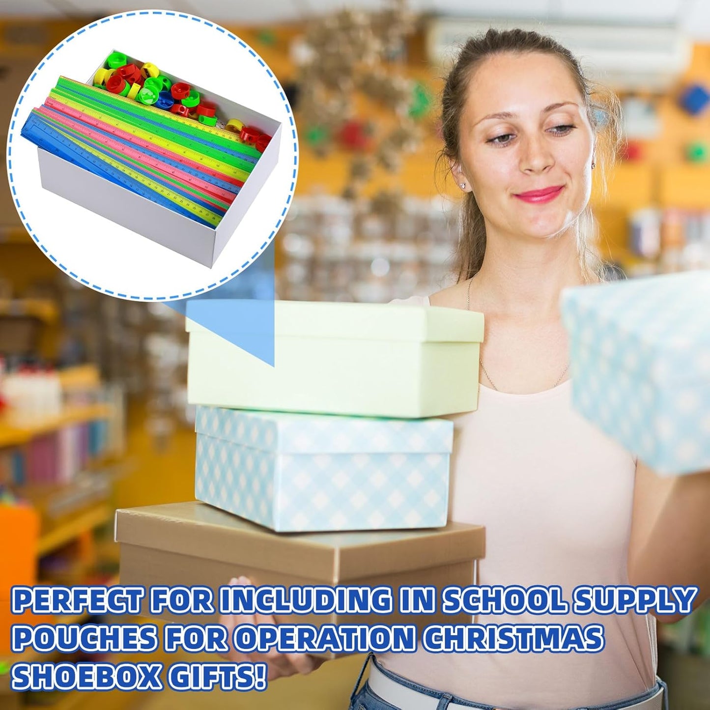 100 Pcs Plastic Rulers and 100 Pcs Mini Round Manual Pencil Sharpener Bulk, 4 Assorted Colors Pocket Sized Pencil Sharpeners Colorful Straight Ruler Back to School Supplies for Kids (Novel,12 Inch)