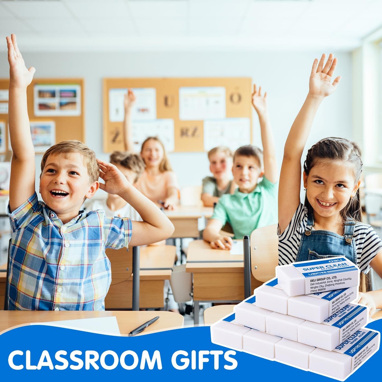 Deli Pencil Erasers, Pencil Eraser, 72 Pack, White Erasers, Erasers for Drawing, Kids, Artist, White, Large