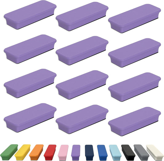 Glassboard Studio Mega Magnets - Neodymium - Heavy Duty, Colorful, Ergonomic, Ideal for Crafting, Quilting, and as Magnetic Knife Holders (12, Periwinkle Purple Bar)